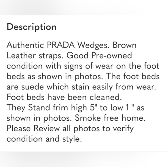 Prada Brown Wedge Sandals - Picture 4 of 16